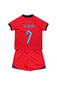 England Jack Grealish #7 Babyklær Borte Fotballdrakt til barn VM 2022 Korte ermer (+ Korte bukser)